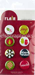American Craft-Christmas Flair--Joy Badges